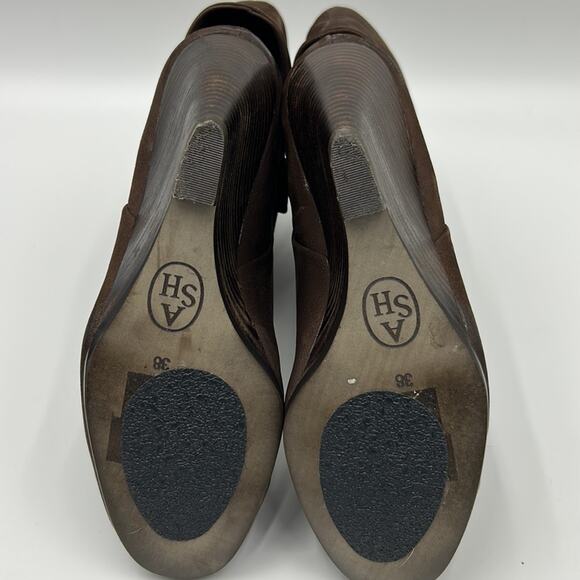 ASH WOMEN BROWN LEATHER WEDGE HEEL SIZE 38 U.S. SIZE 8 - Picture 7 of 10